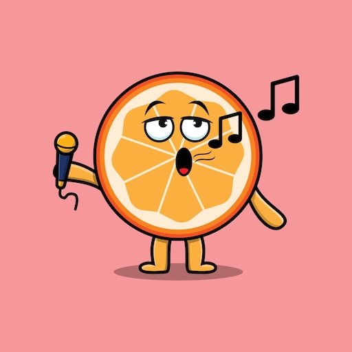 Orange singer mascot for Eurovision