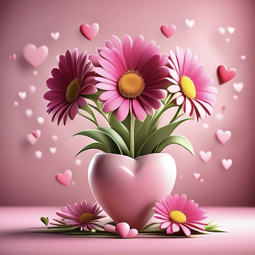 Flowers in heart shape for Mother's Day